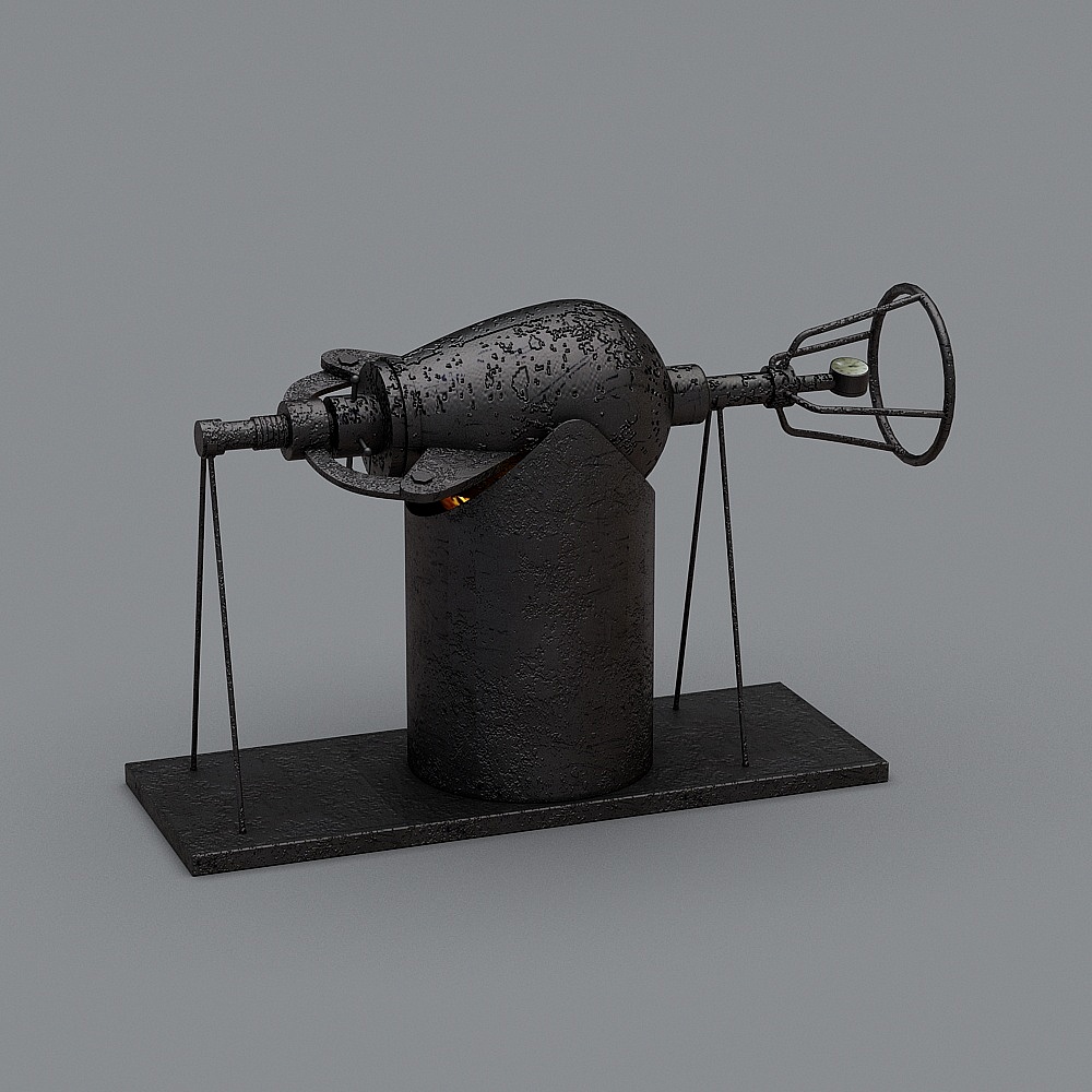 Exhibit Display Piece 3D Model in Black