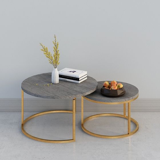 Elegant Round Marble Coffee Table 3D model