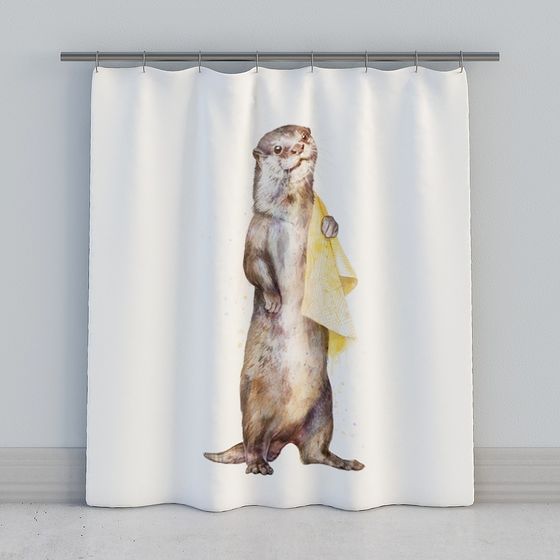 Charming Otter 3D Model with Towel