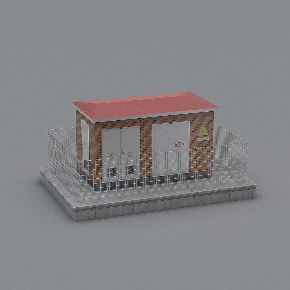 City Power Station Low Poly 3D model