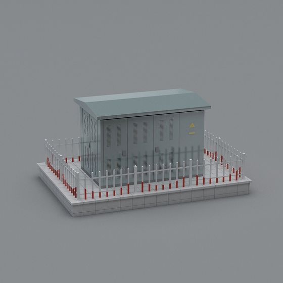 Modern Low-Poly Electrical Box 3D model