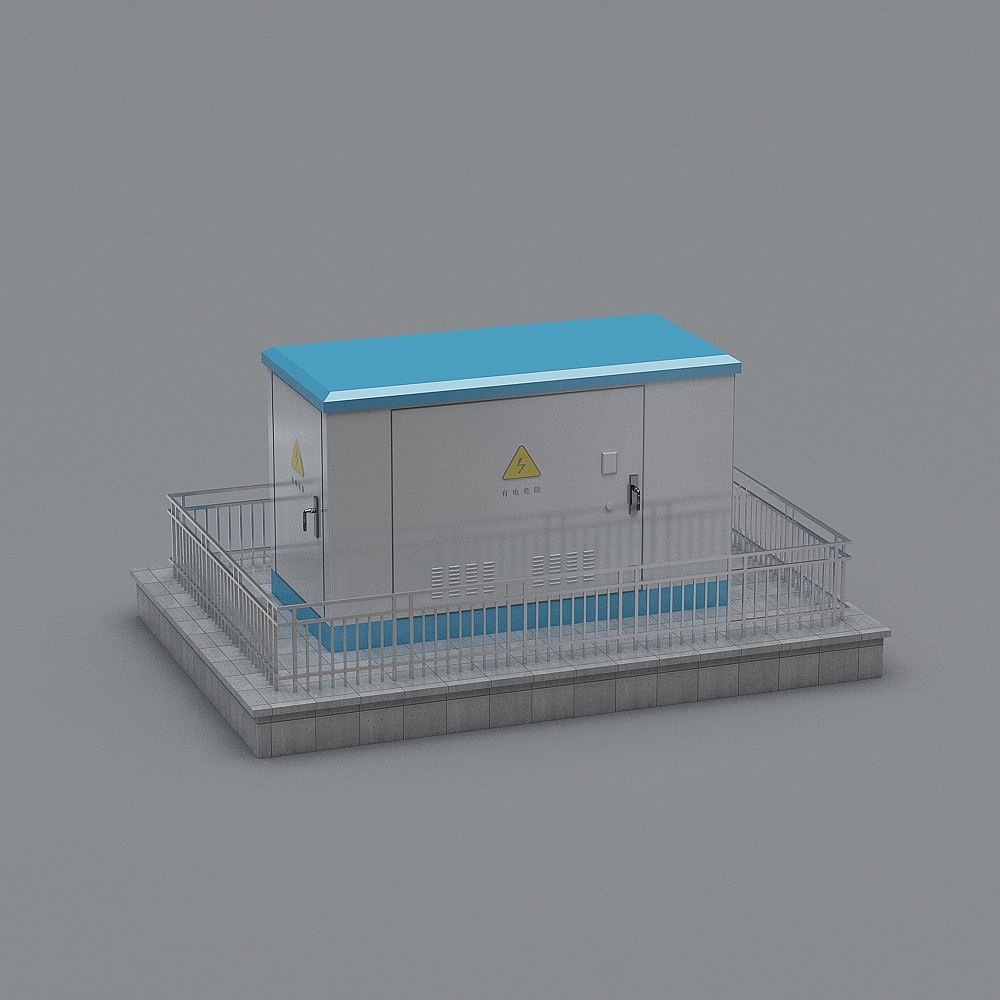 Low Polygon Power Box 3D model