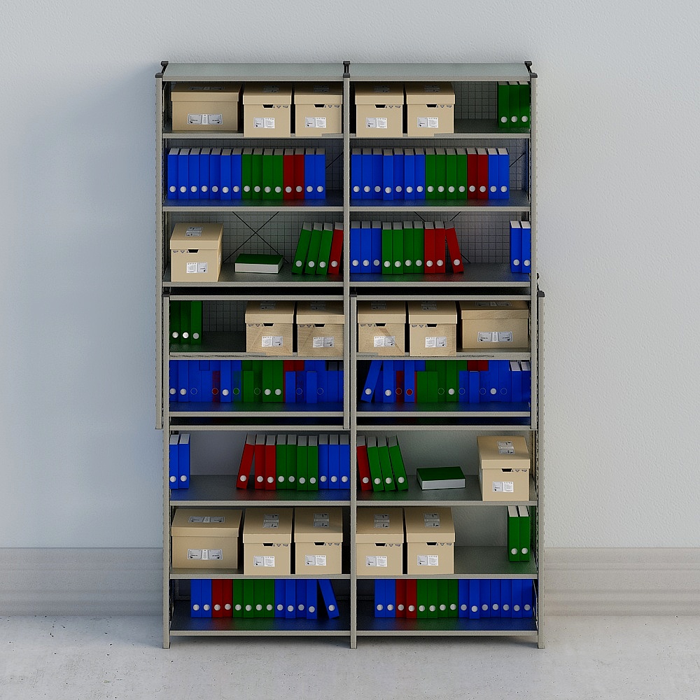Contemporary Low-Poly Filing Cabinet 3D model
