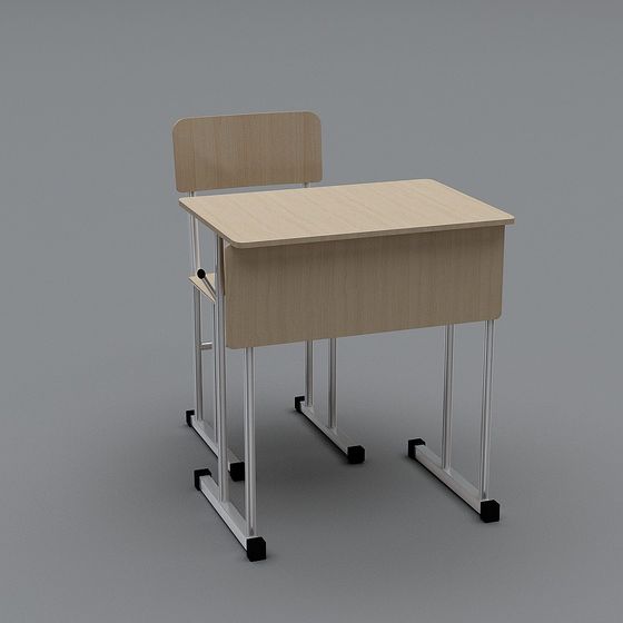 Stylish Simple Desk and Chair 3D model