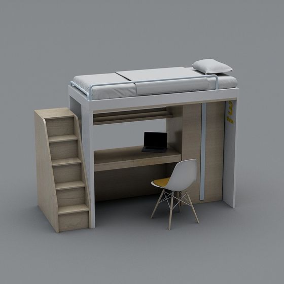 Multifunctional 3D Bed Model for Modern Spaces