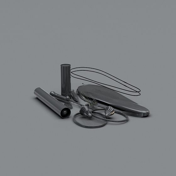 Realistic Badminton Equipment 3D Model