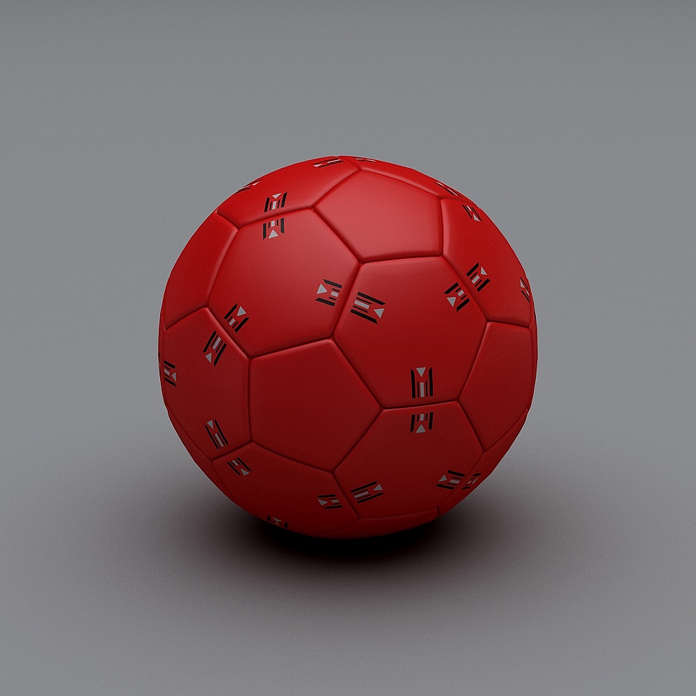 Red Soccer Ball 3D Model