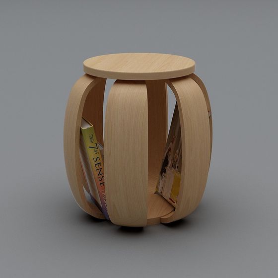 Ring Bookshelf Stool 3D model