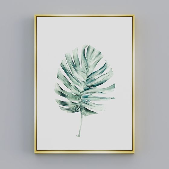 Elegant Low-Poly Tropical Leaf 3D Model
