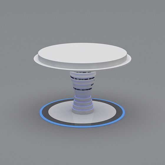 Futuristic Low-Polygon Round Table 3D model