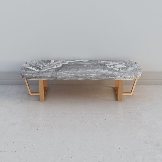 Elegant Marble Coffee Table 3D model for Modern Interiors