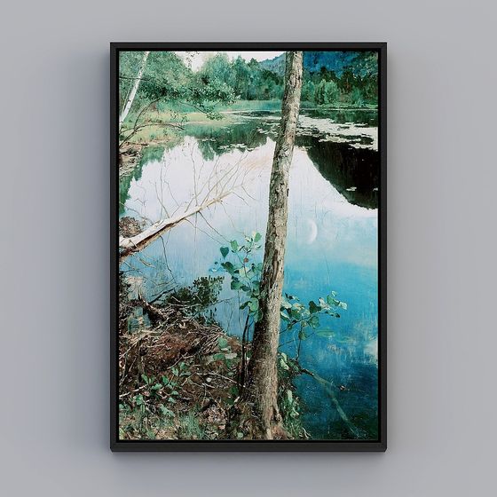 Lakeside Solitary Tree 3D model