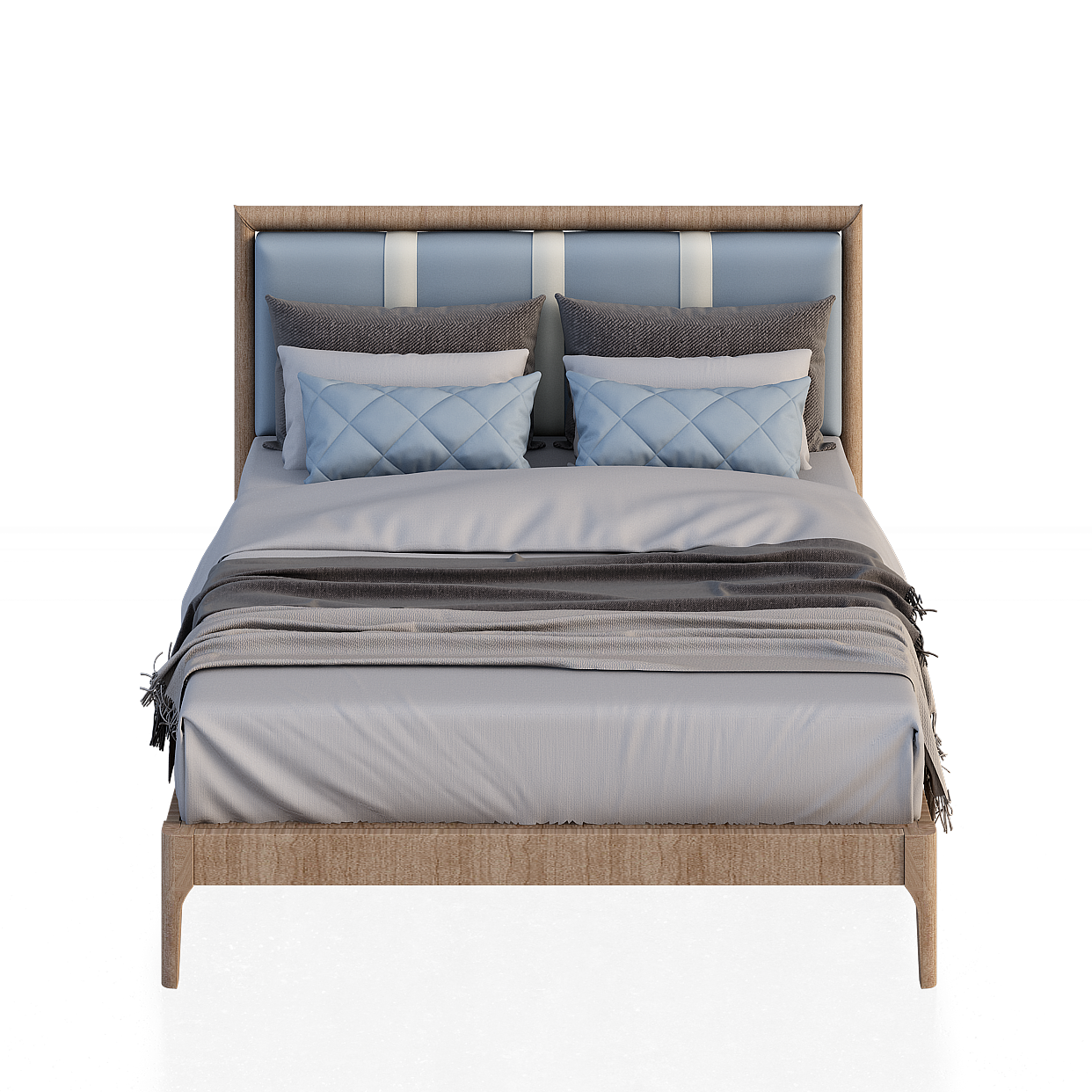 Jm167 Bed 1580 Wood Color 3D Model