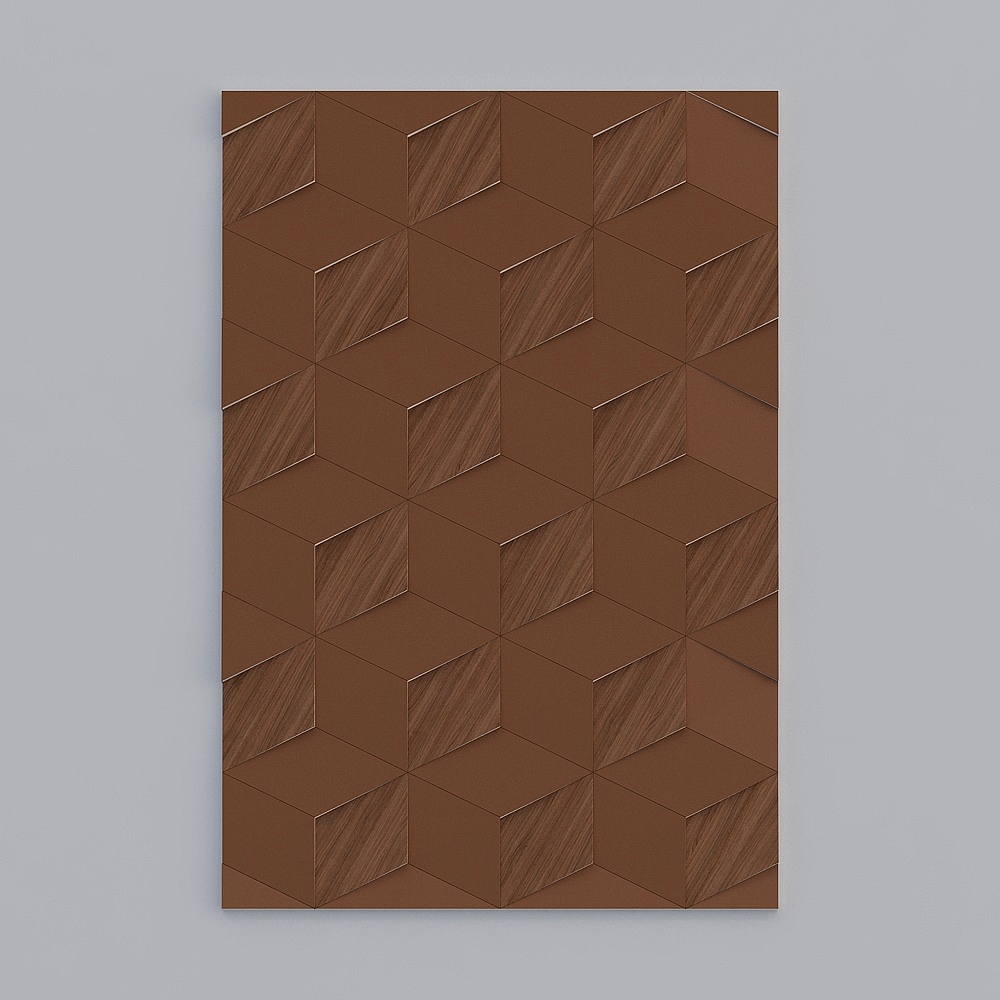 Wooden Cubes Panel 3D model
