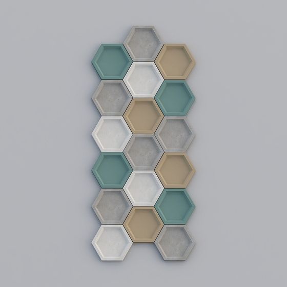 Hexagonal Storage Shelf 3D model for Modern Design