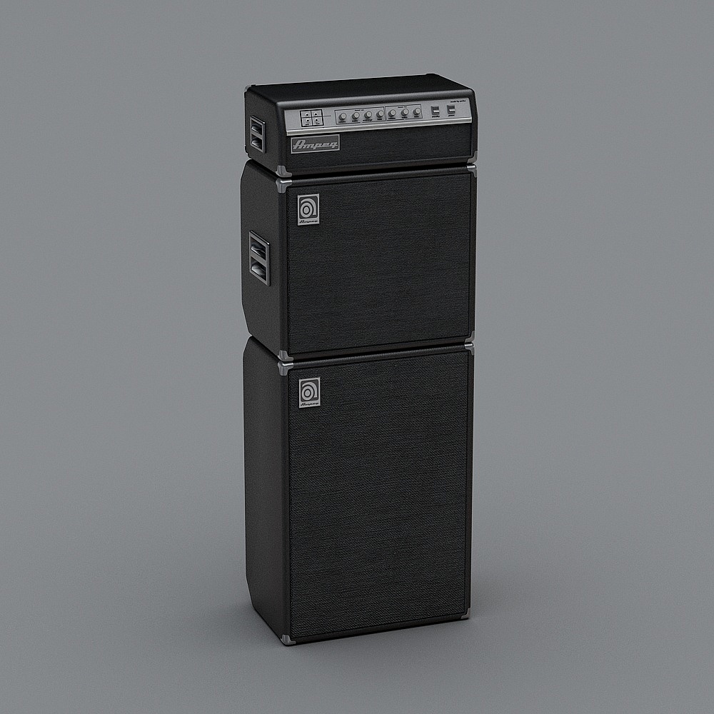 Rock-inspired 3D Speaker Set Model