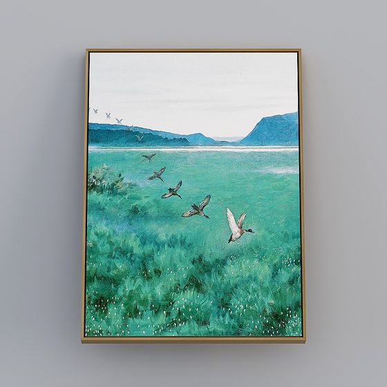 Lakeside Wild Ducks 3D Model