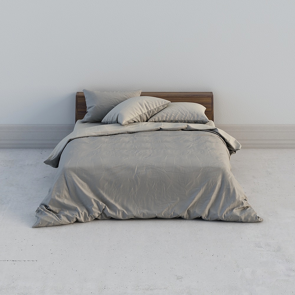 Modern Minimalist 3D Bed Model Design