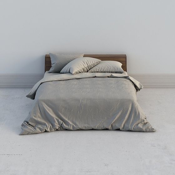 Contemporary 3D Bed Model for Cozy Spaces