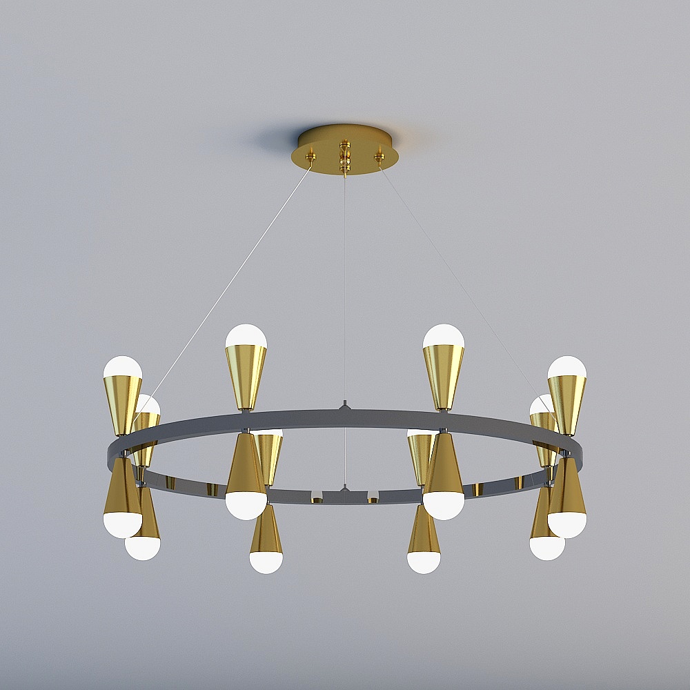 Stylish Low-Polygon Chandelier 3D model