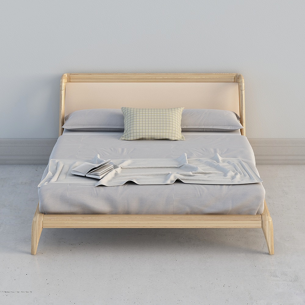 Cool house music-a Nordic double bed nightstands lounge chairs c