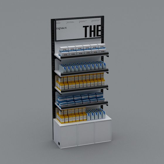 High-Detail Modern Retail Shelf 3D model