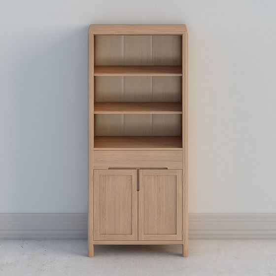 Modern Low-Poly Bookshelf 3D model