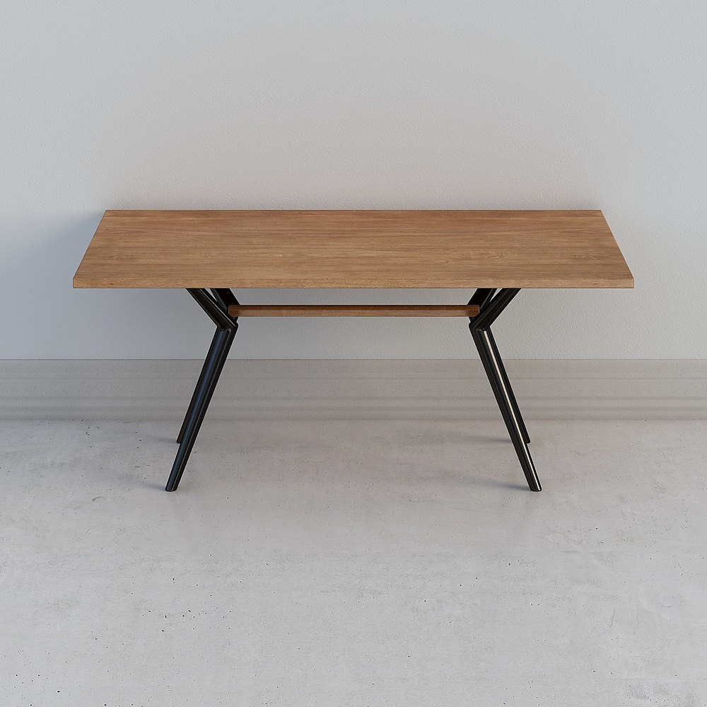 American retro solid wooden dining table chair combination modern minimalist home light luxury small family table Nordic style