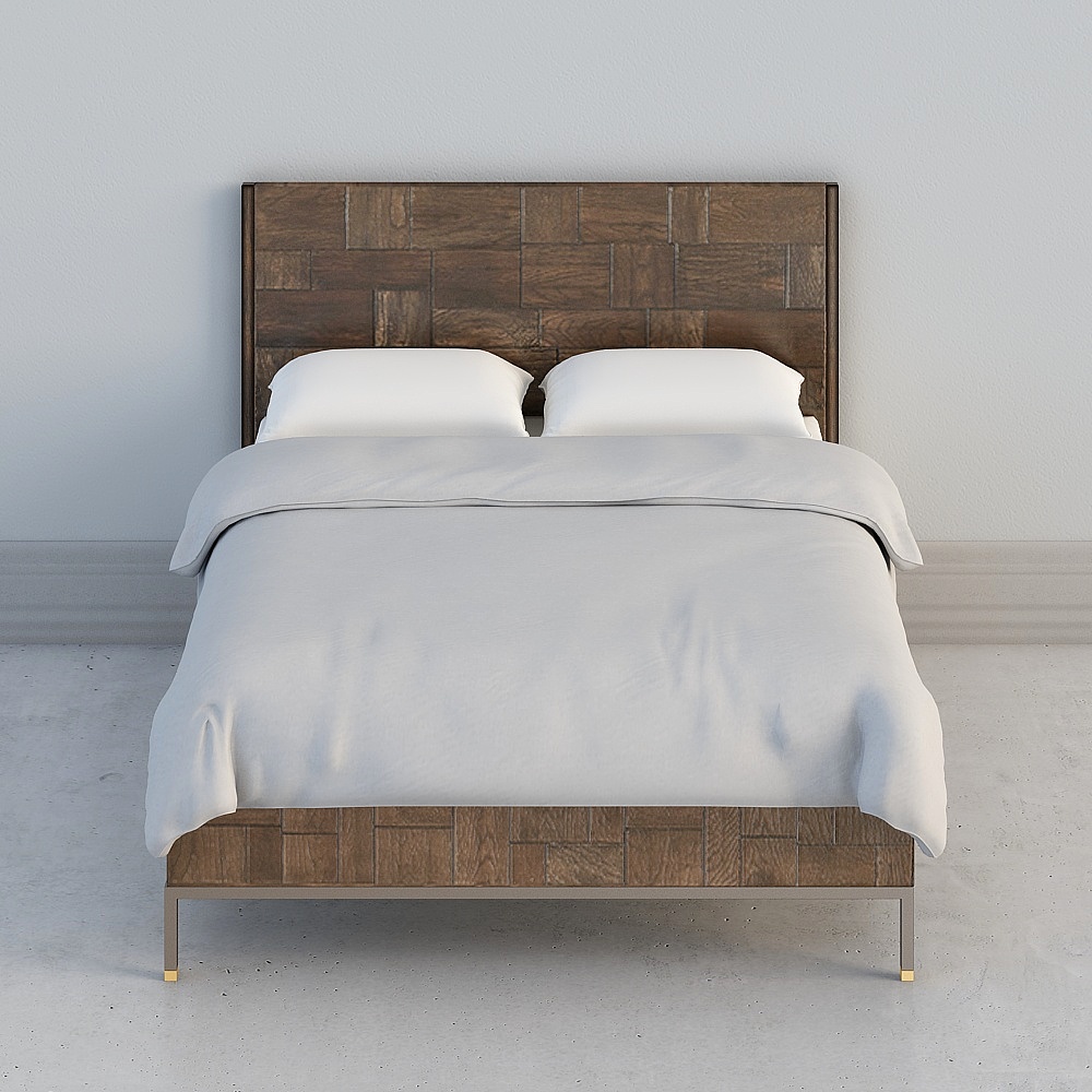 Artistic Low-Poly Bed Frame 3D model