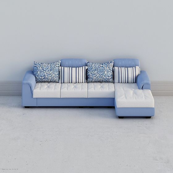 Chic Low-Polygon Sofa 3D model