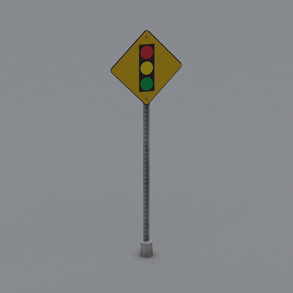 Modern Low-Poly Traffic Light 3D model