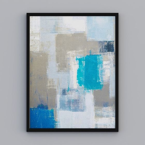 Artistic Abstract 3D Painting Model for Interiors