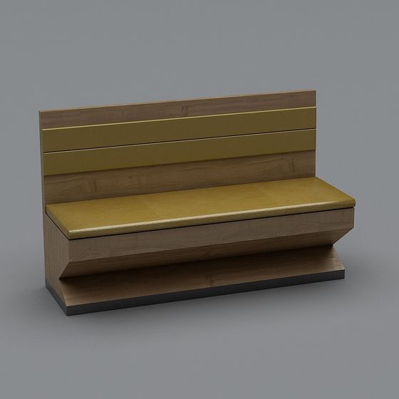 Simple Wooden Bench 3D model
