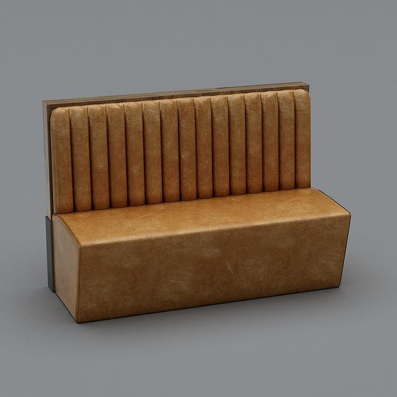 Vintage Leather Bench 3D model for Modern Interiors