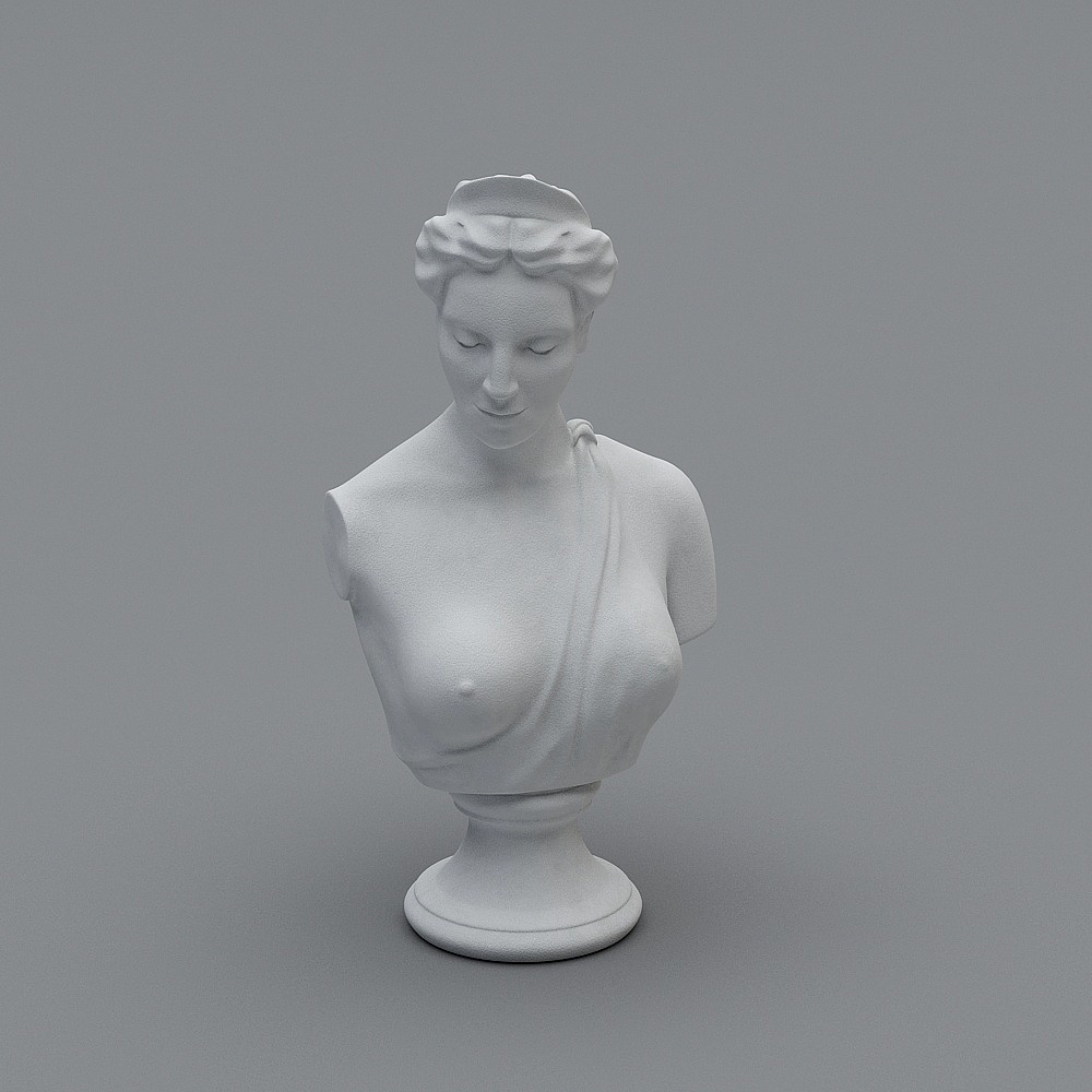 Classical Goddess Low-Poly 3D Model