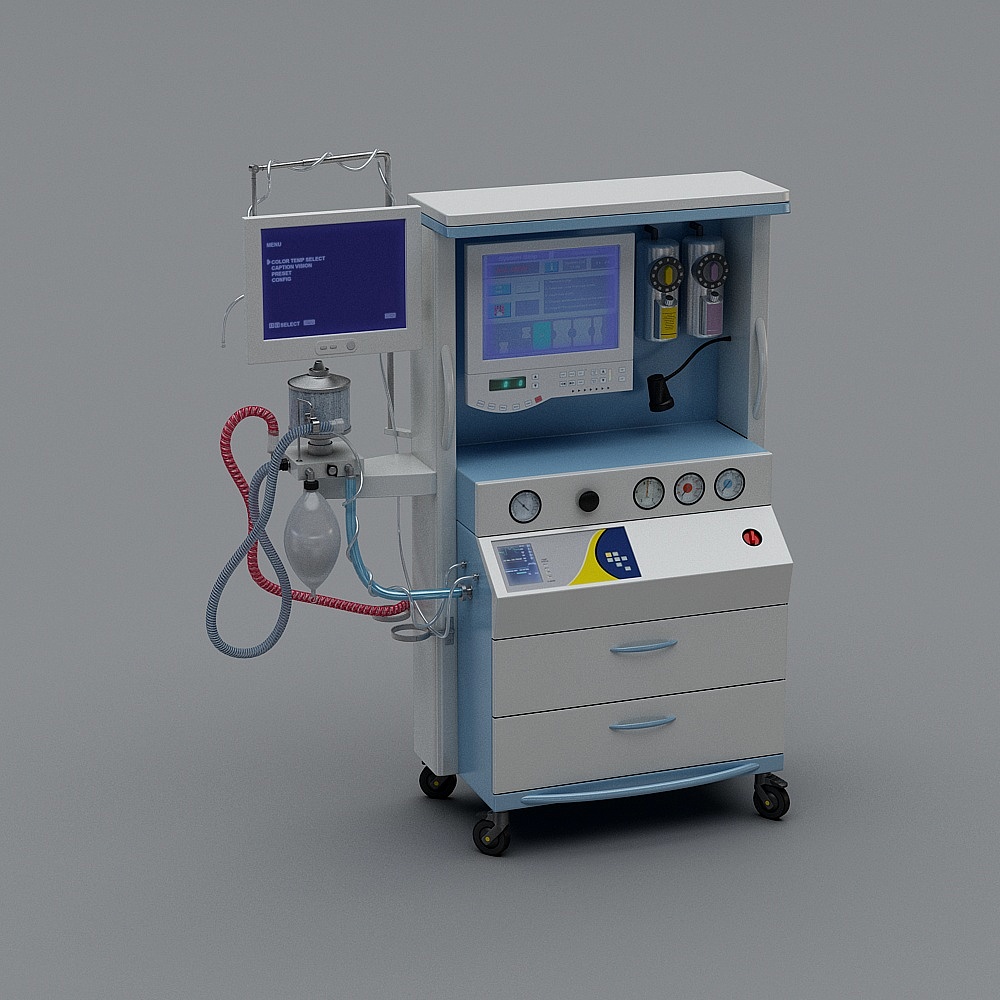 Realistic Medical Ventilator 3D Model
