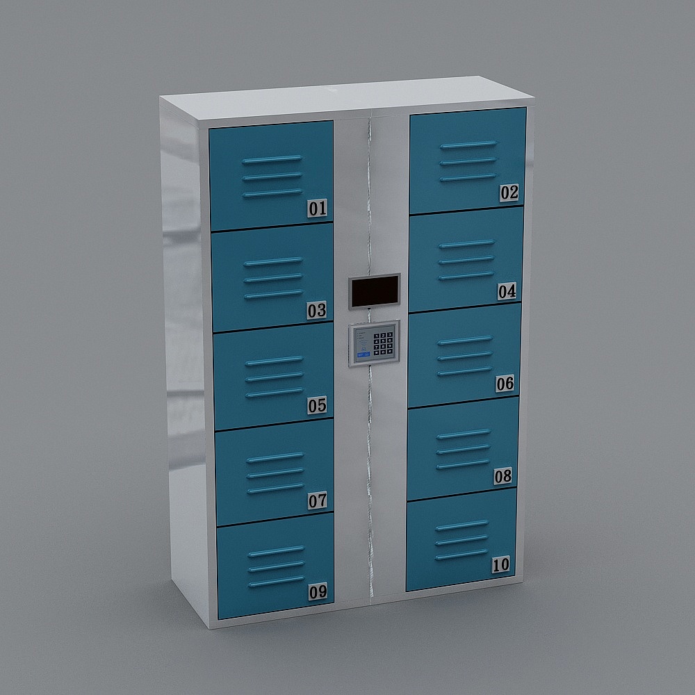 Modern School Locker Cabinet 3D model