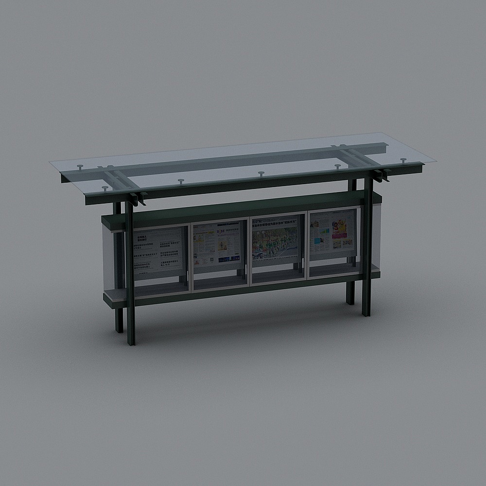 Urban Bus Shelter 3D Model