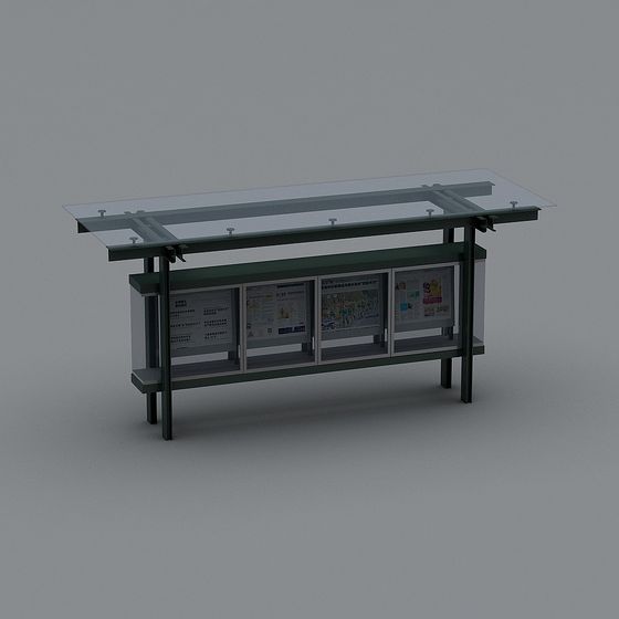 Urban Bus Shelter 3D Model