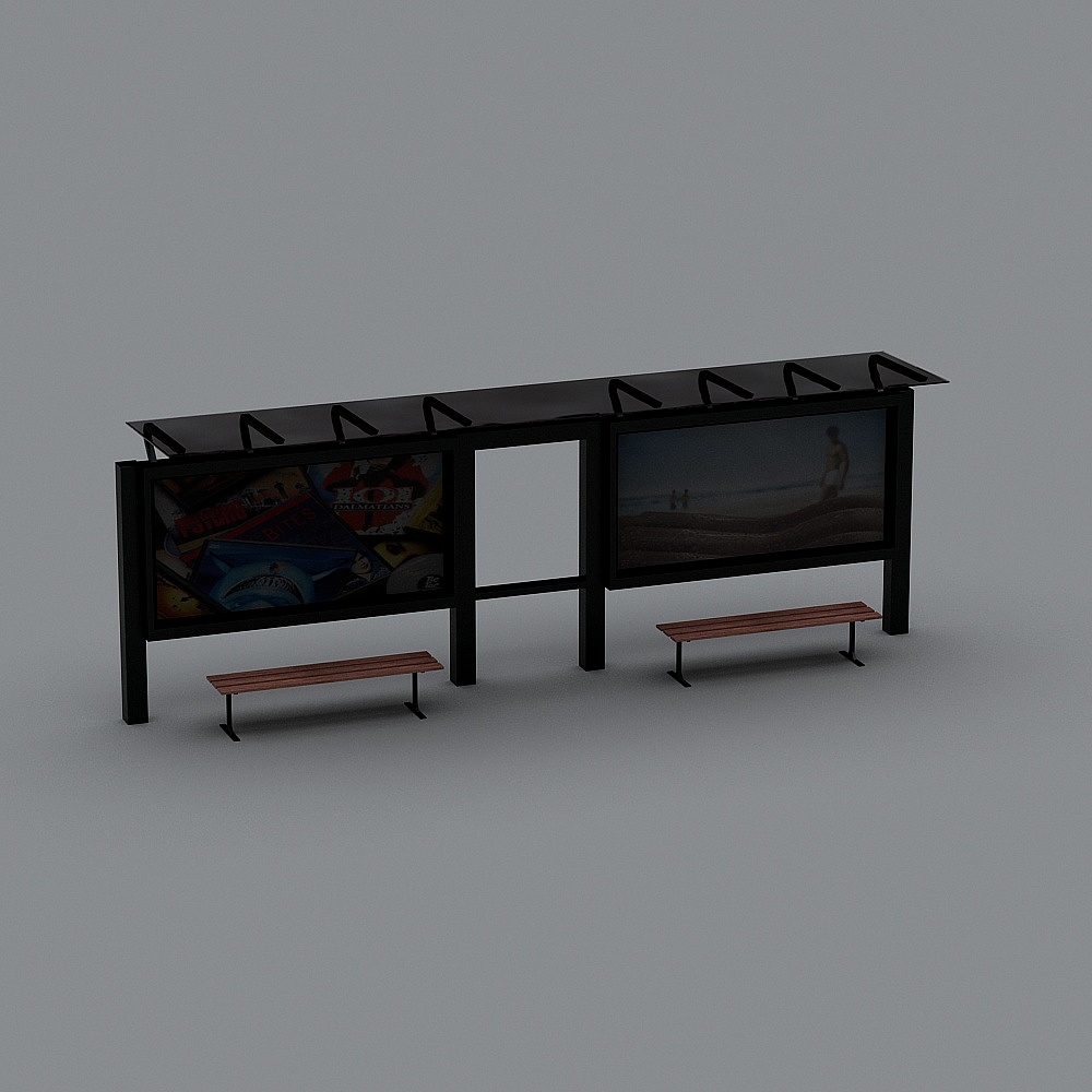 Modern Bus Stop 3D model