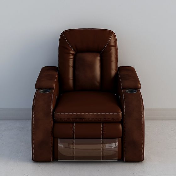 Modern Earth Color Coffee Table 3D Model for Cinema Sofas