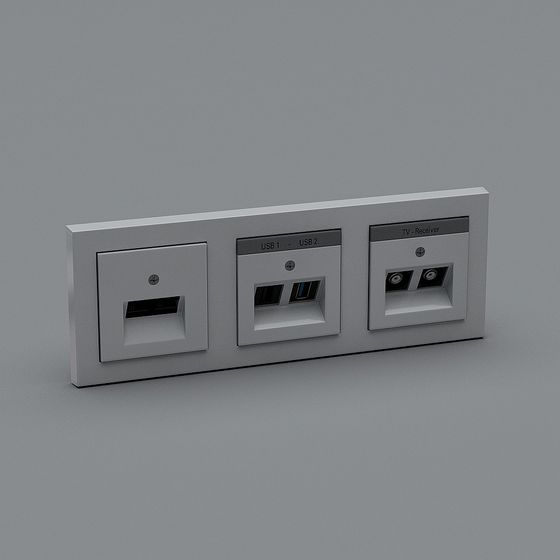 Minimalist 3D Model Socket Panel