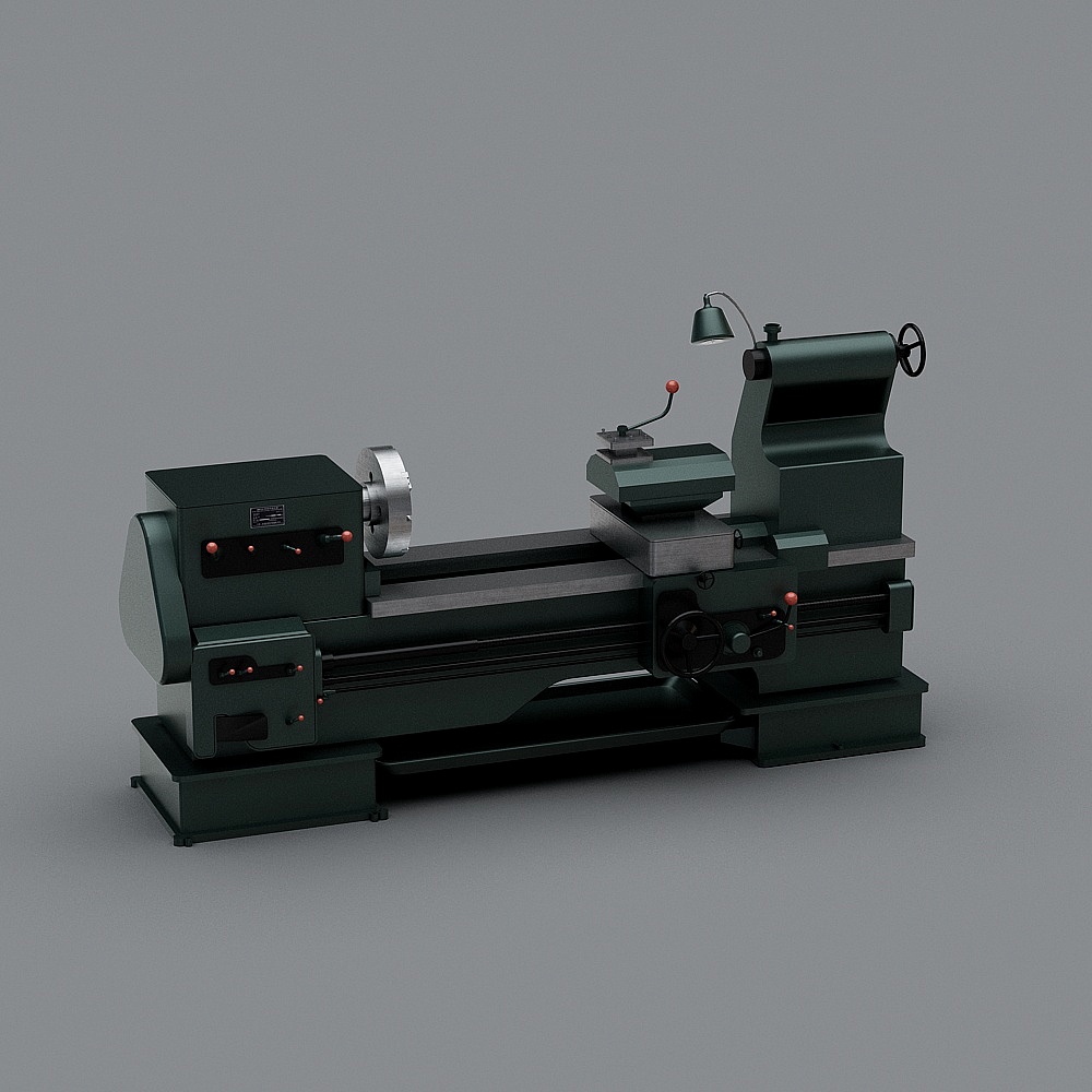 Vintage Lathe 3D model for Industrial Aesthetics