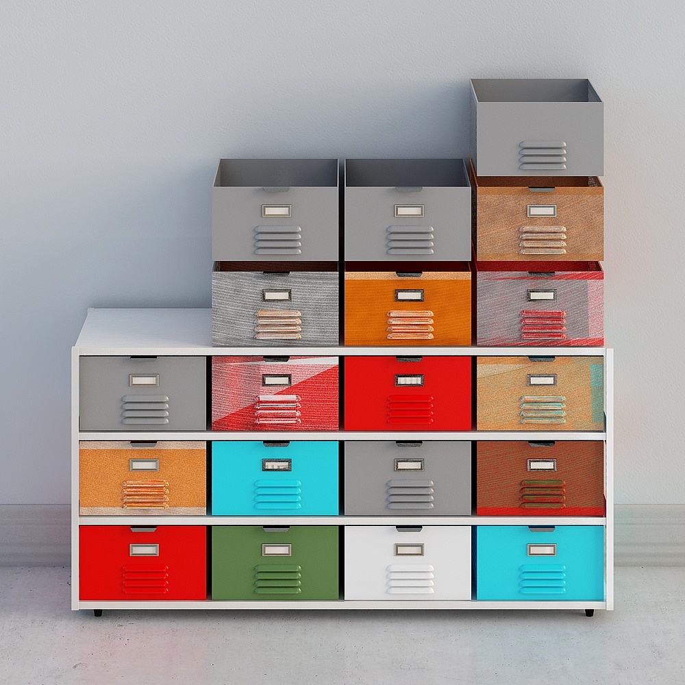 Colored side cabinet cabinet