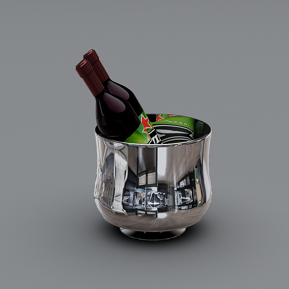 Sleek Modern Wine Bucket 3D model
