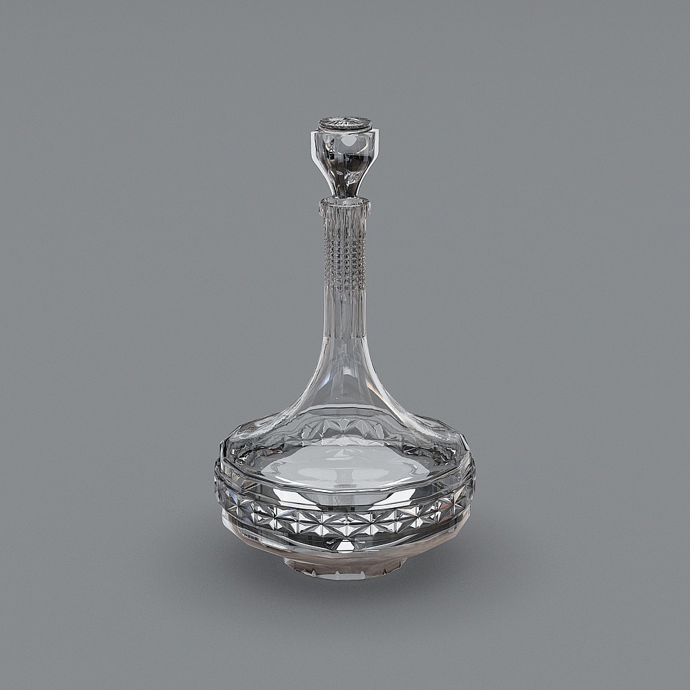 Elegant Crystal Bottle 3D model for Modern Design