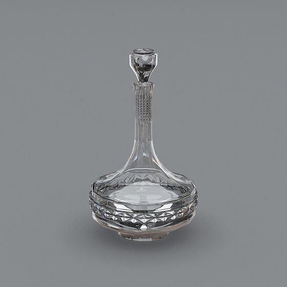 Elegant Crystal Bottle 3D model for Modern Design