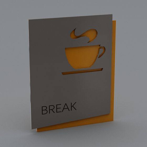 Unique Earth Color Tag Sign 3D Model
