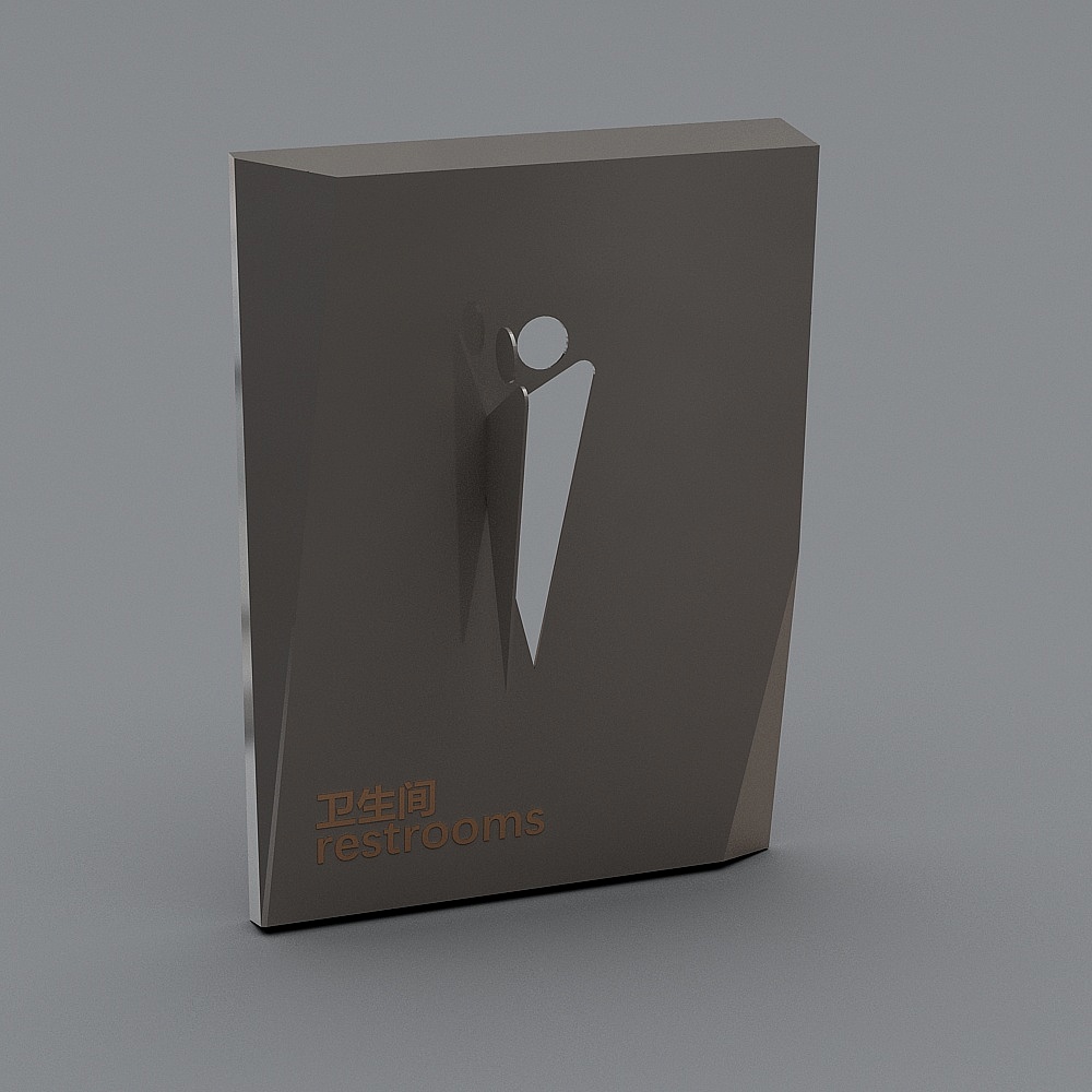 Minimalist Restroom Sign 3D model