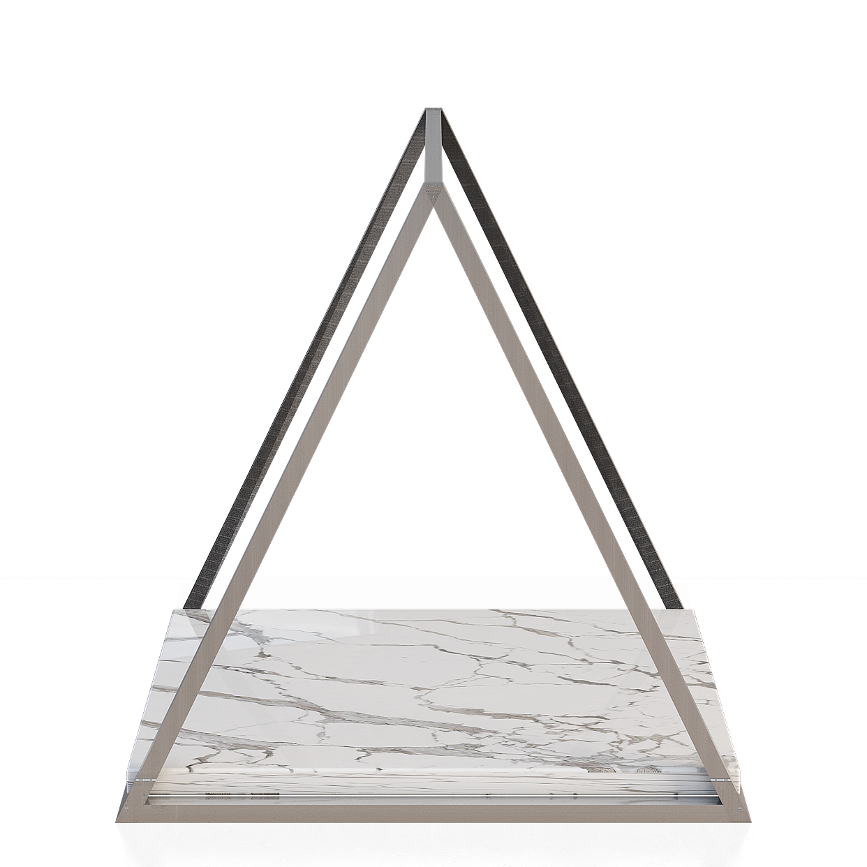 Triangular Mirror 3D Model – Geometric Metal Frame